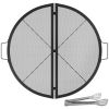 Foldable Outdoor Camping Round Cooking Grate Stainless Steel Fire Pit Grill Grate - As pic show - 30"