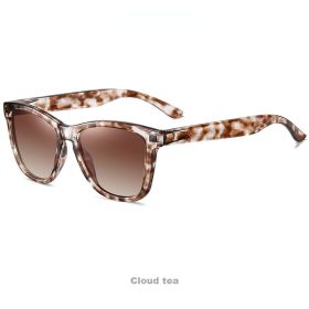 Women Polarized Sunglasses Square Eyeglasses Frames Men Sun Glasses Bohemian Bikini Military Camping Beach Sports Visor Eyewear - cloud tea
