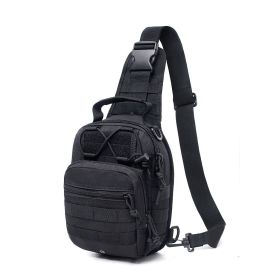 Men Backpack Tactical Sling Bag Chest Shoulder Body Molle Day Pack Pouch - black