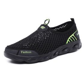 Summer Women Shoes Casual Shoes Slip-On Flats Female Loafers Woman Breathable Zapatillas Water Sneakers Shoes Zapatos De Mujer (Color: Black Green, size: 36)