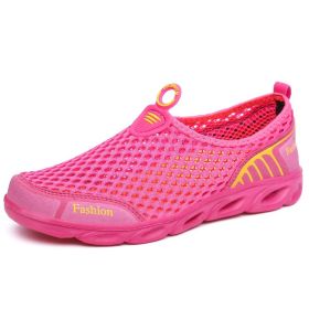 Summer Women Shoes Casual Shoes Slip-On Flats Female Loafers Woman Breathable Zapatillas Water Sneakers Shoes Zapatos De Mujer (Color: Plum Red, size: 36)